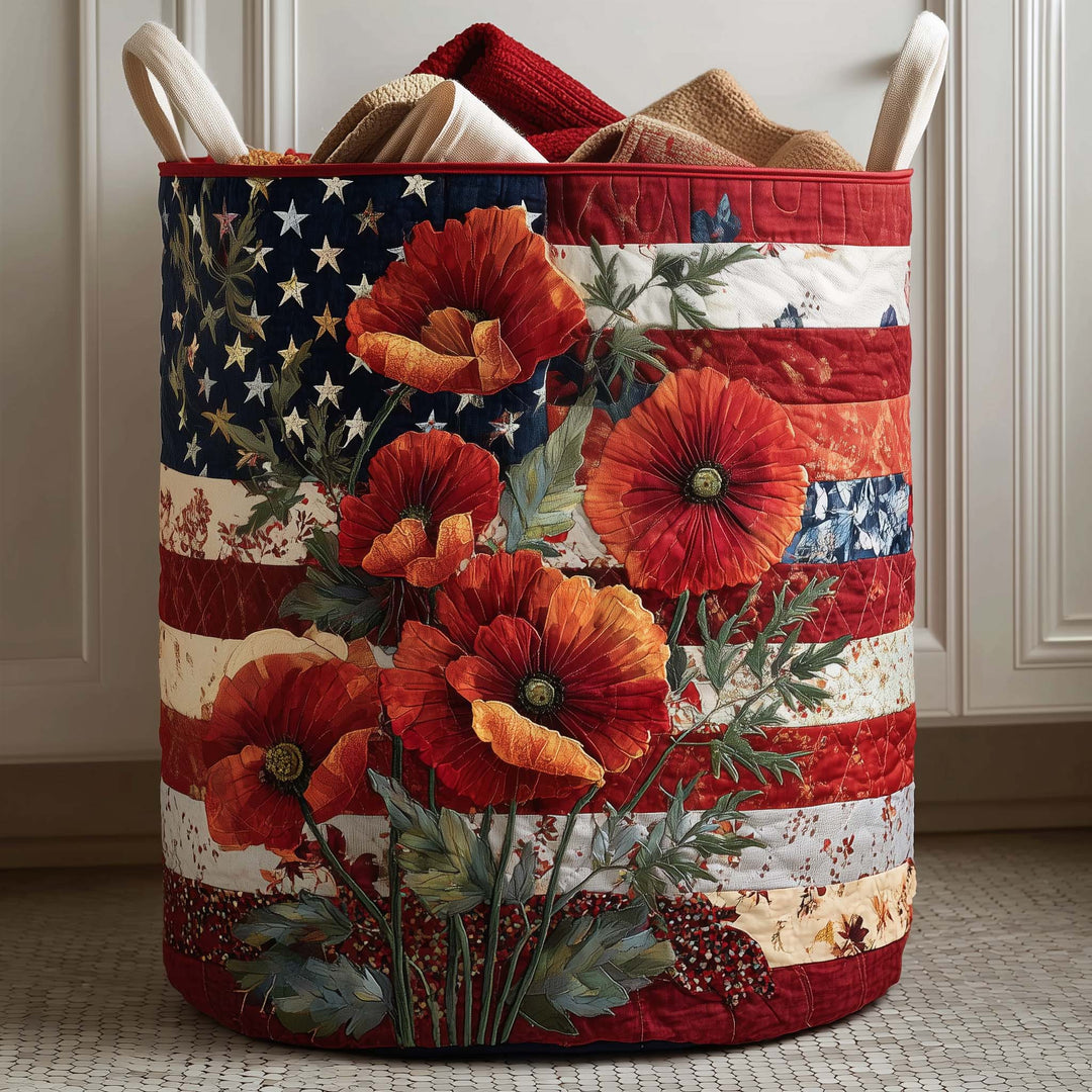 Liberty Poppy Quilted Laundry Basket