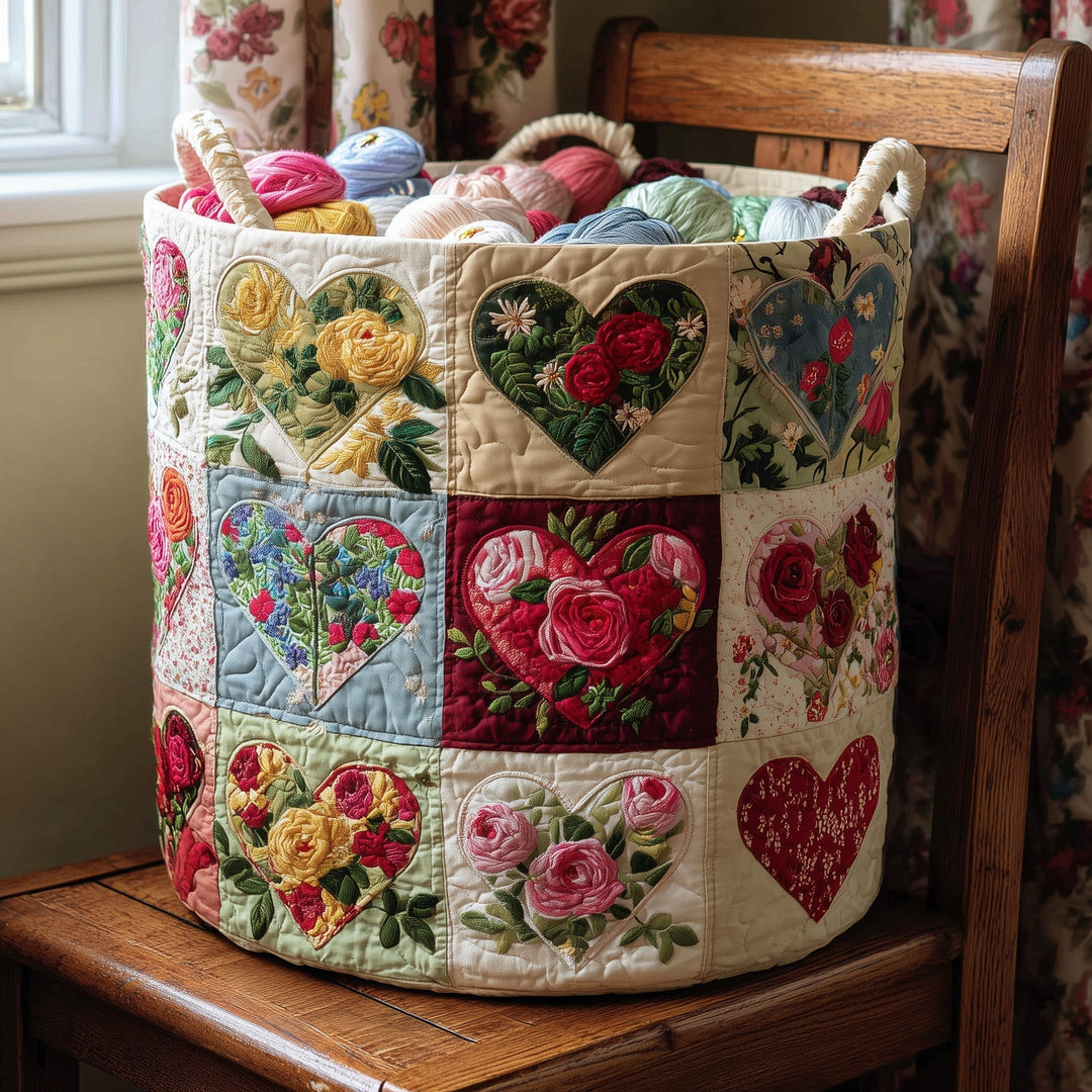 Nostalgic Quilted Laundry Basket