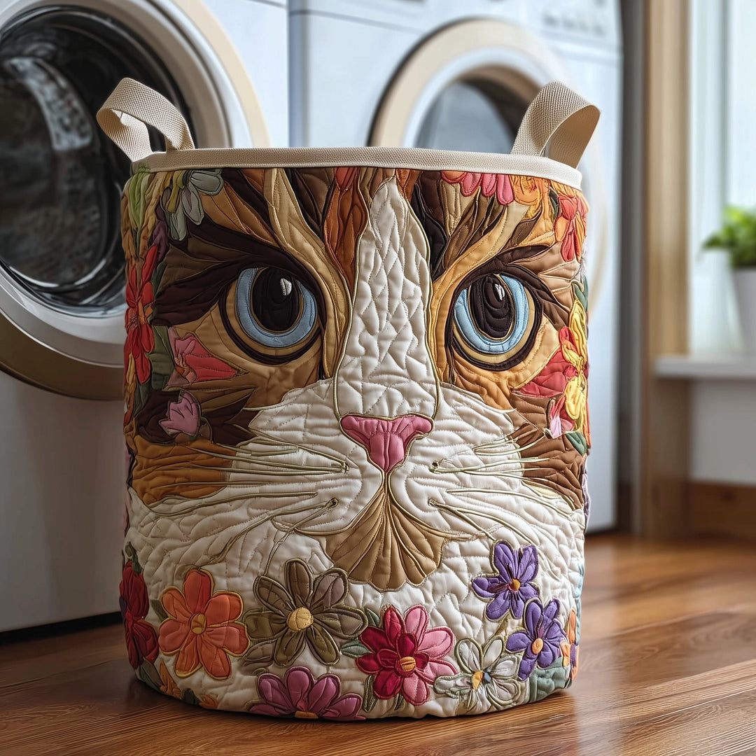 Quilted Laundry Basket Catitude