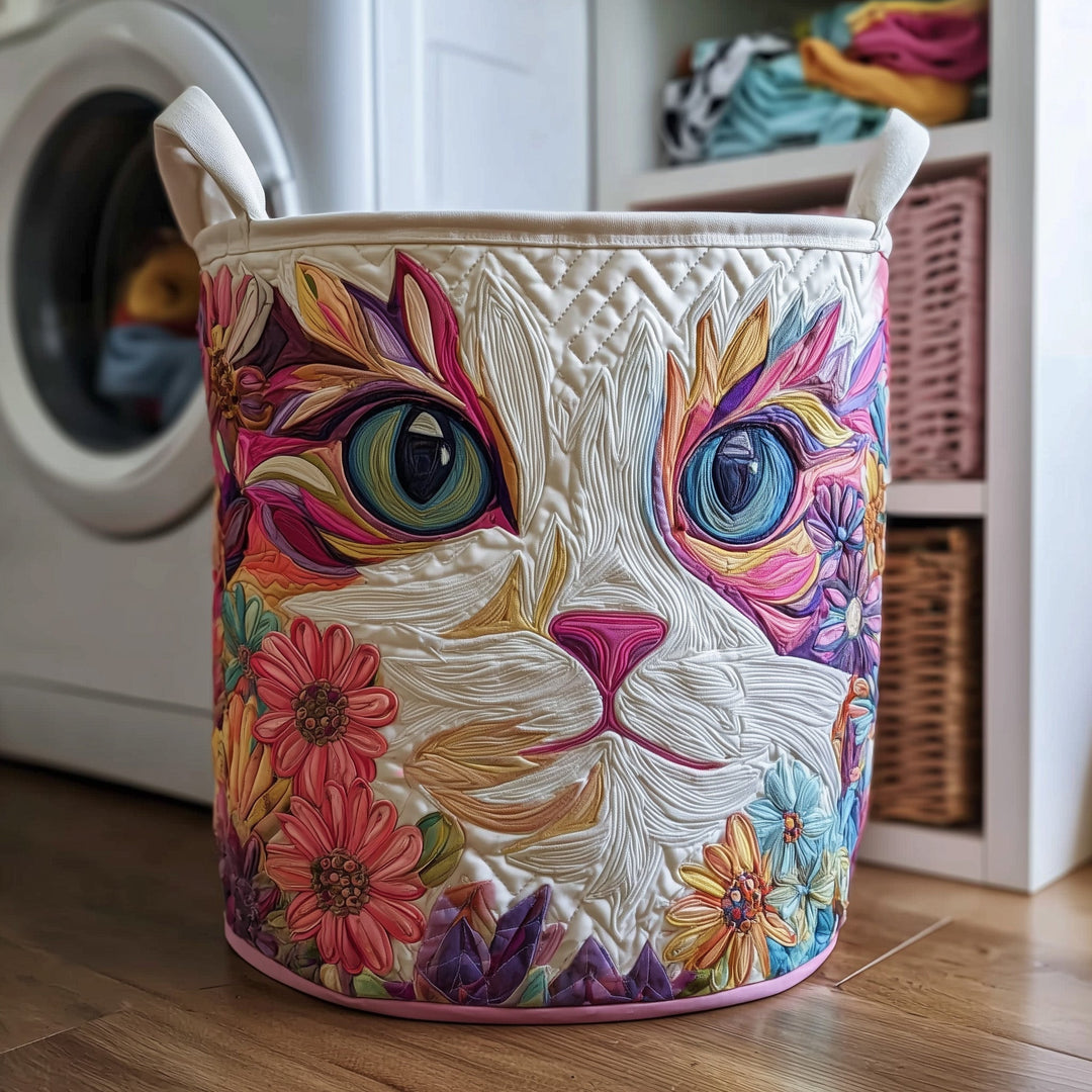 Quilted Laundry Basket Catitude