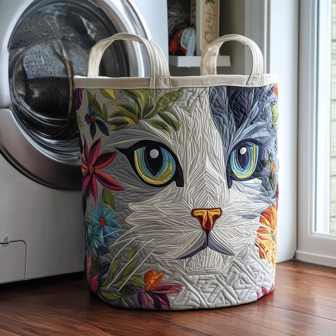 Quilted Laundry Basket Catitude
