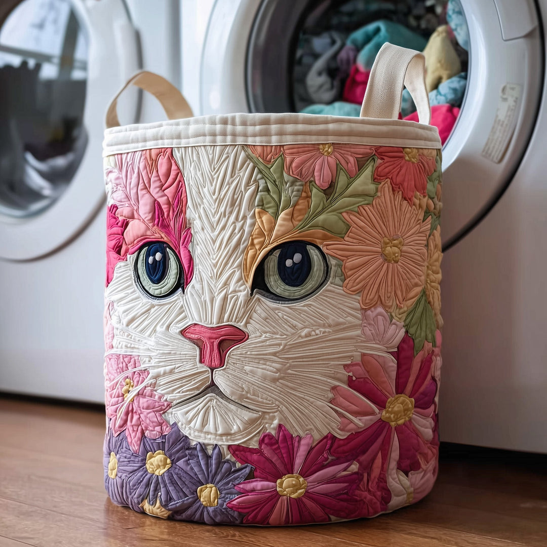 Quilted Laundry Basket Catitude