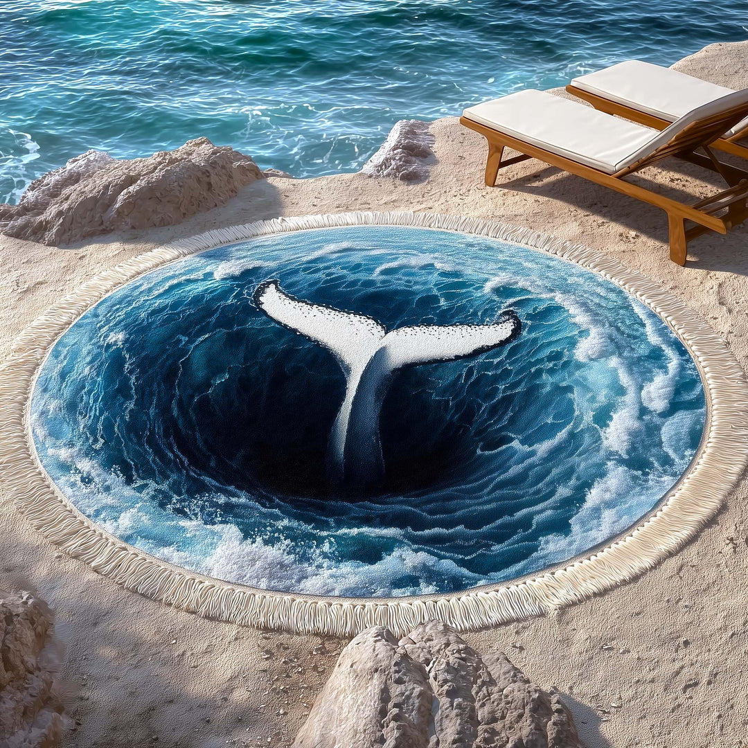 Round Beach Towel Aqua Harmony