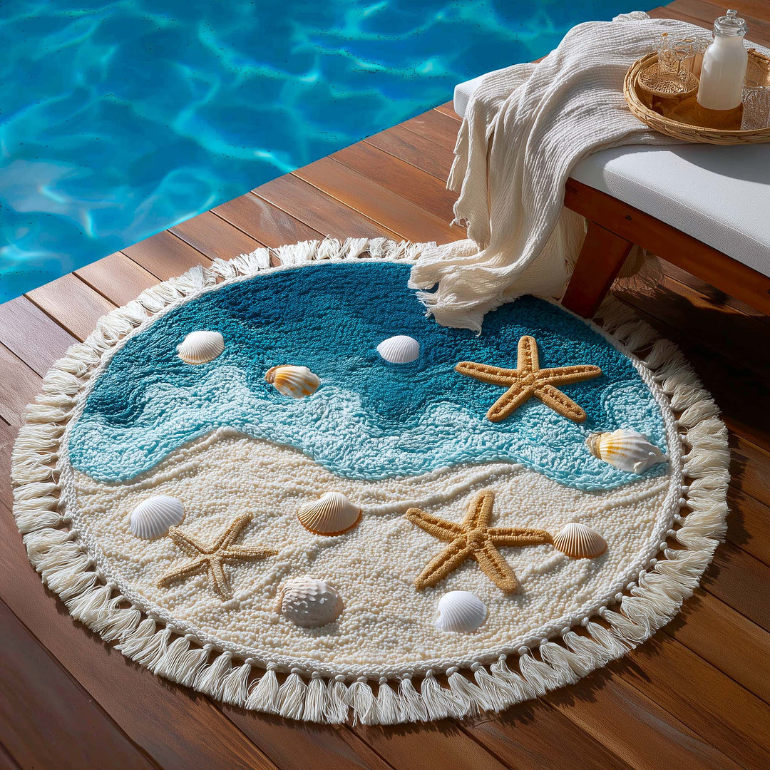 Round Beach Towel Shell Serenity