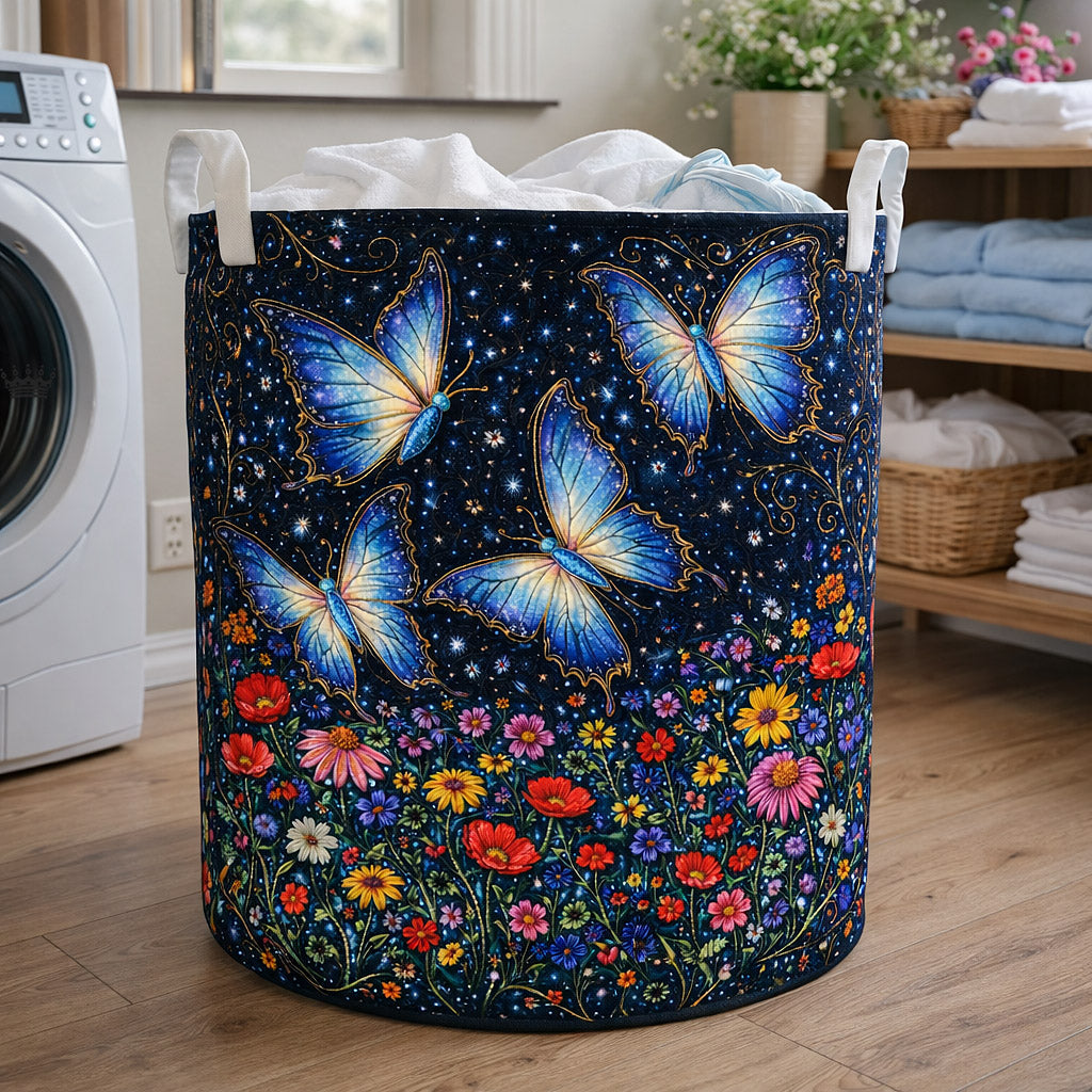 Quilted Laundry Basket Meadow Flutter