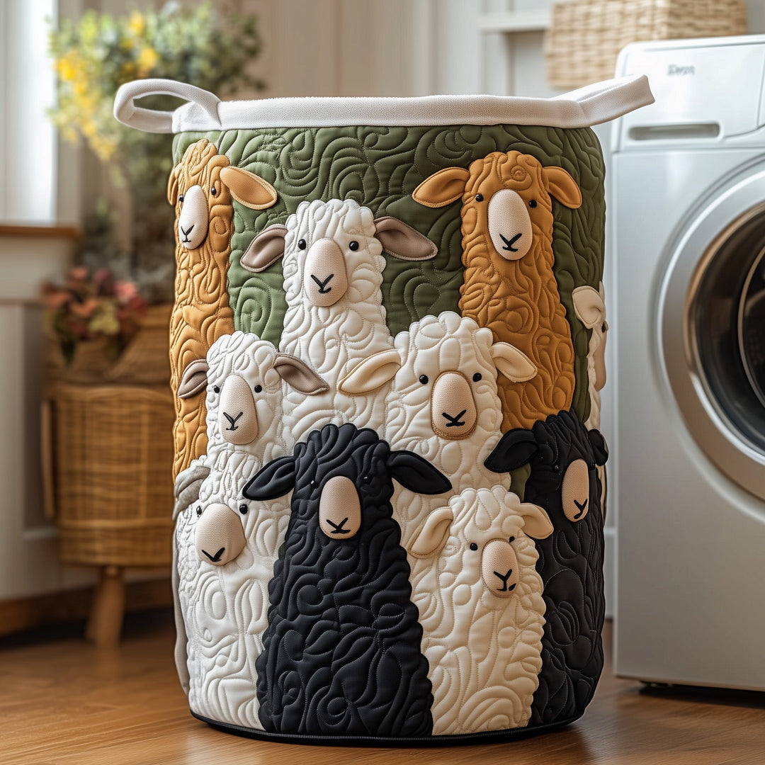 Quilted Sheep Laundry Basket