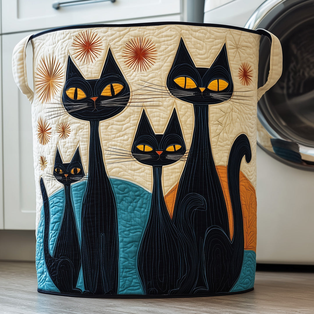 Quilted Cat Fantasy Laundry Basket