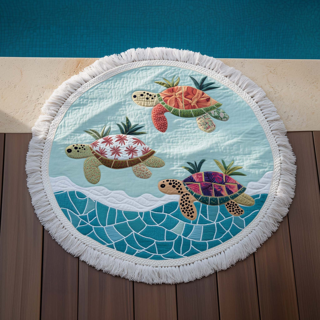 Round Beach Towel Soul Turtle