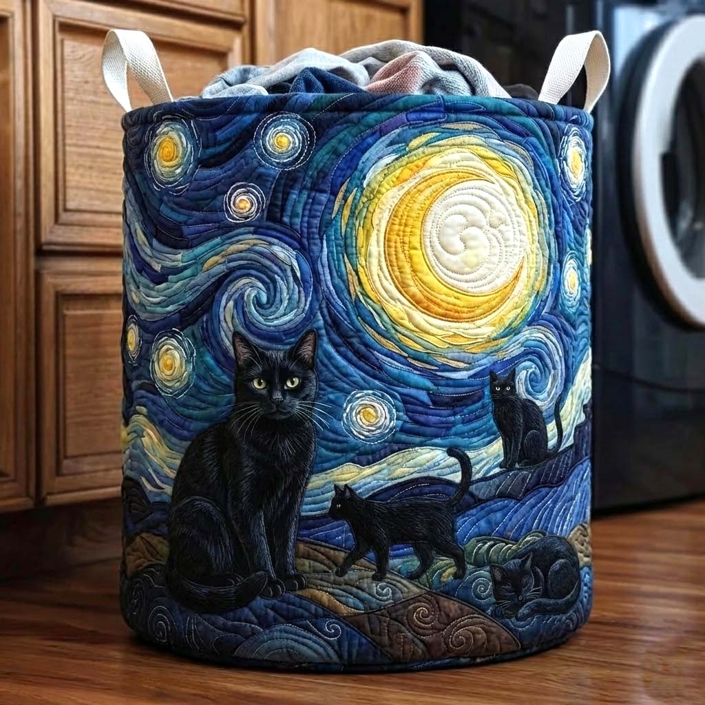 Quilted Velvet Laundry Basket