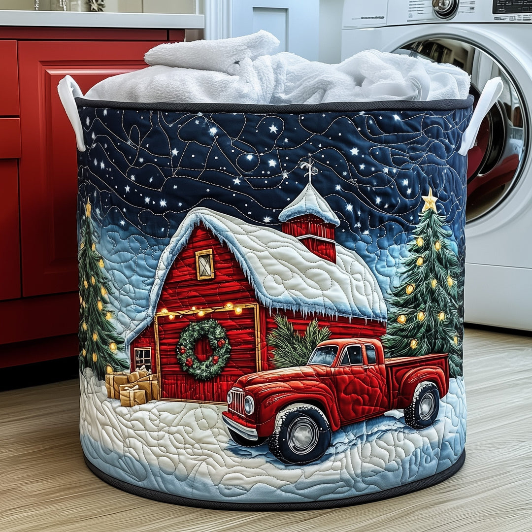 Christmas Quilted Laundry Basket