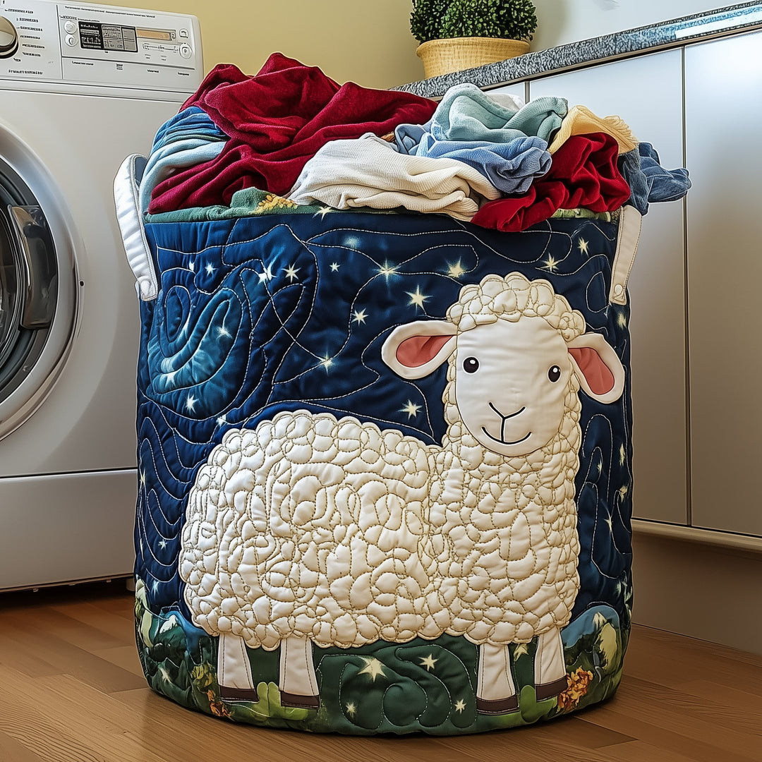 Adorable Quilted Laundry Basket in Wool