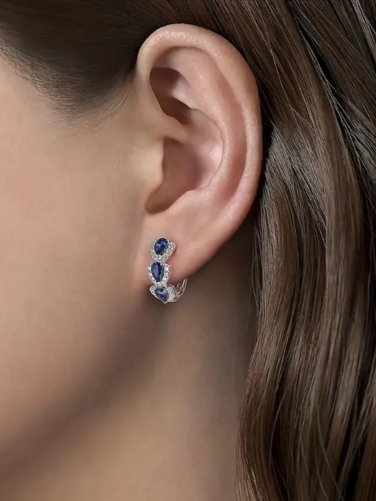 Seren | Sapphire Hoop Earrings
