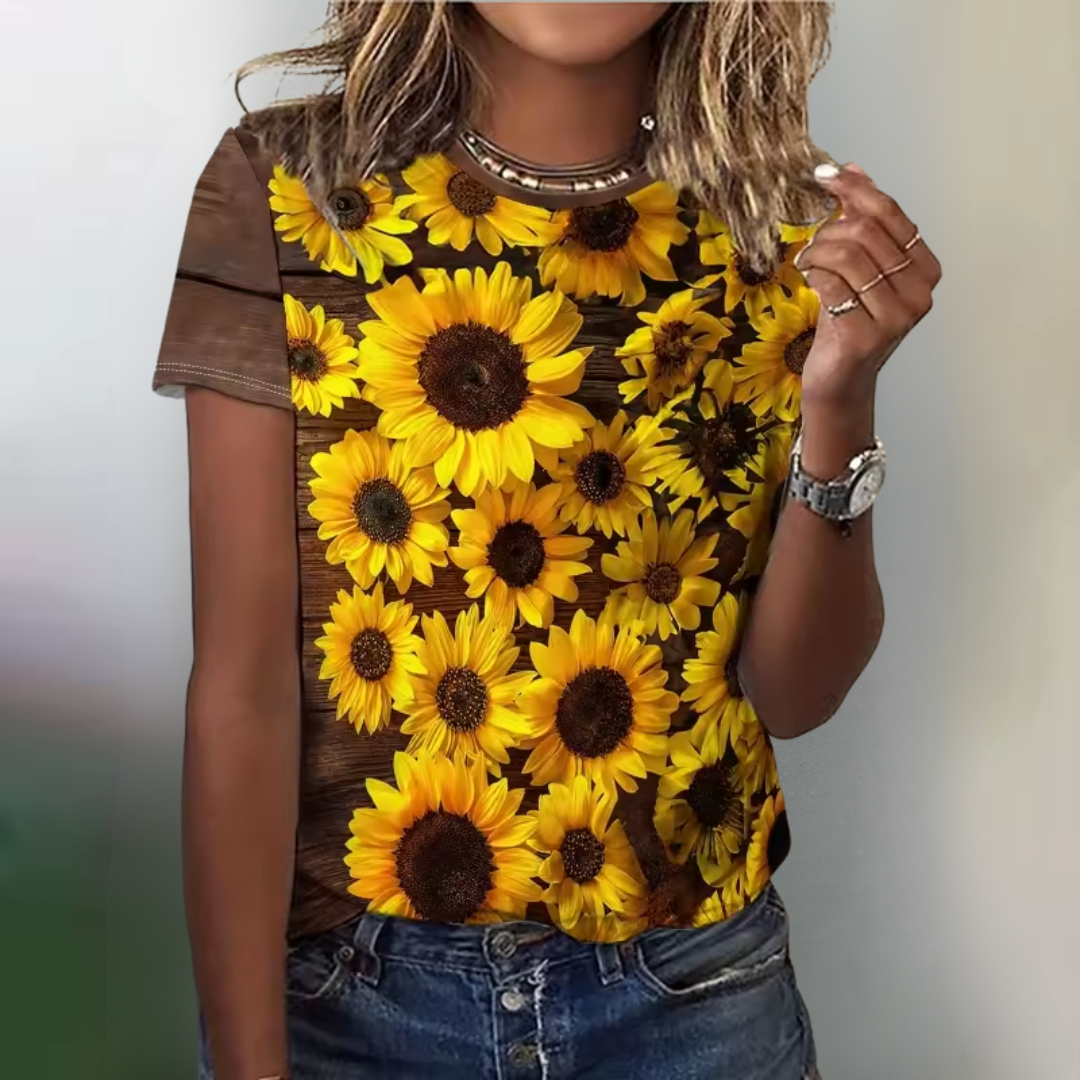 Layla | Women's Cute Succulent Plants Art Print Shirt