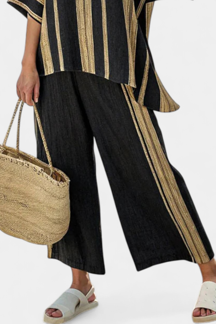 Brielle | Comfortable Oversized Striped Top & Relaxed Linen Pants