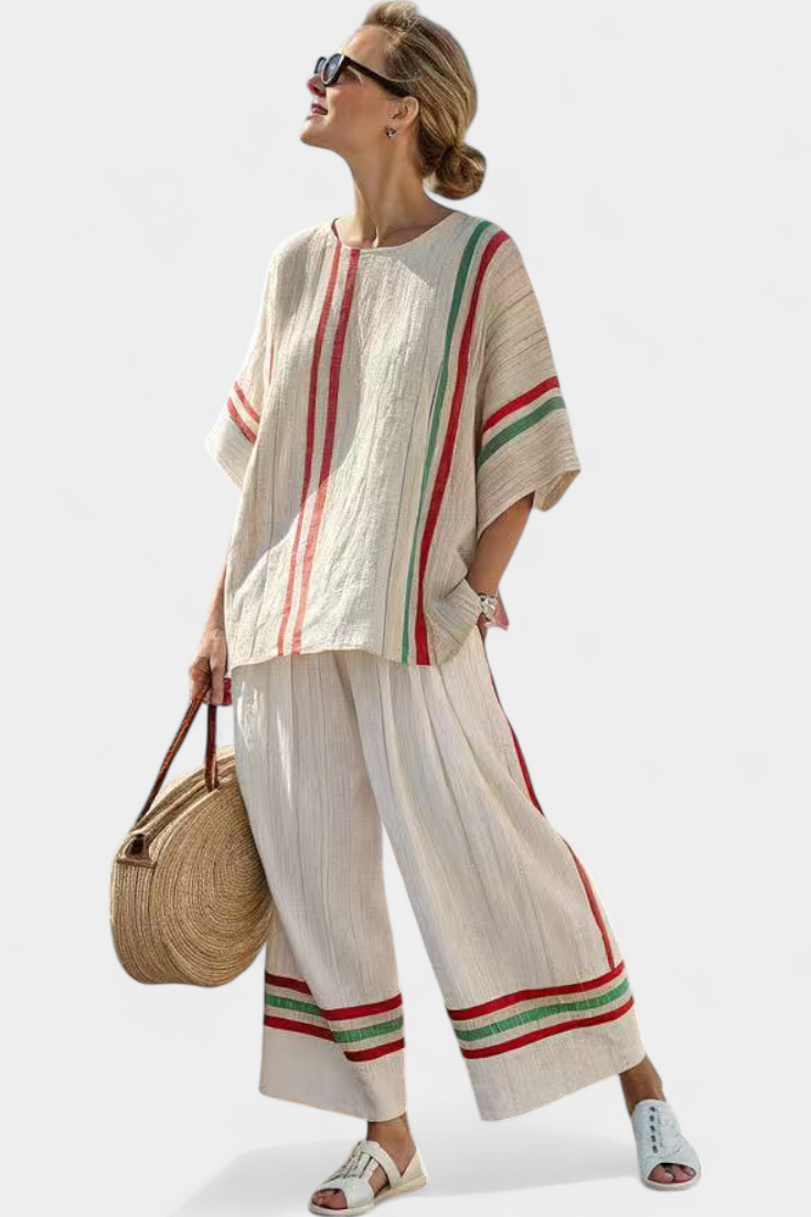 Mila | Comfortable Boho Print Blouse & Loose-Fit Pants