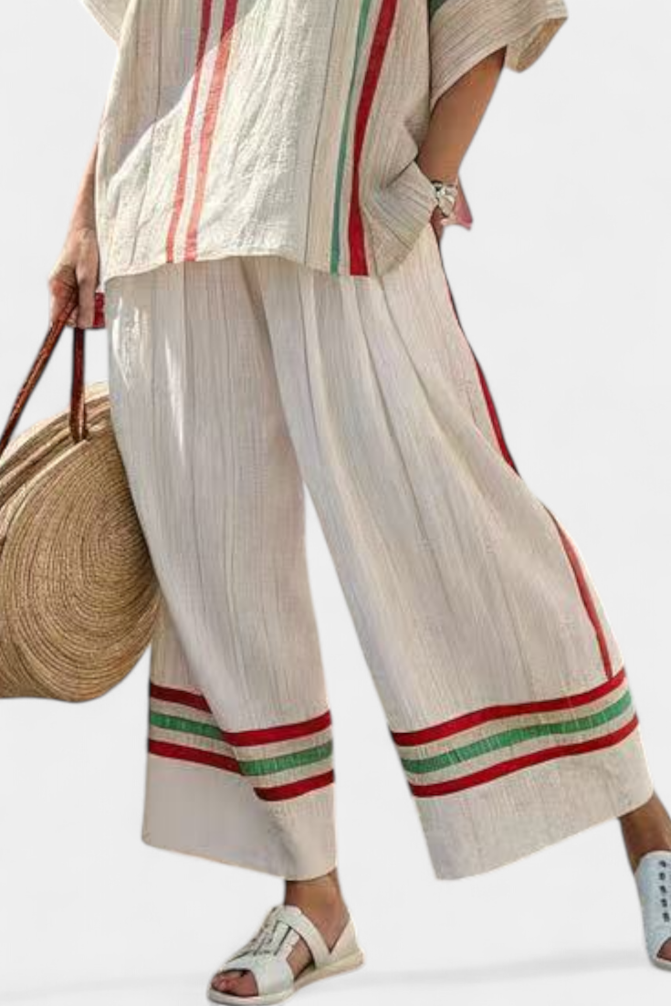 Mila | Comfortable Boho Print Blouse & Loose-Fit Pants