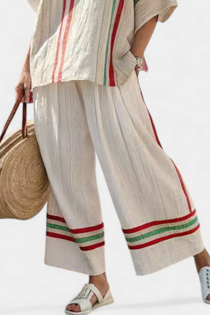 Mila | Comfortable Boho Print Blouse & Loose-Fit Pants
