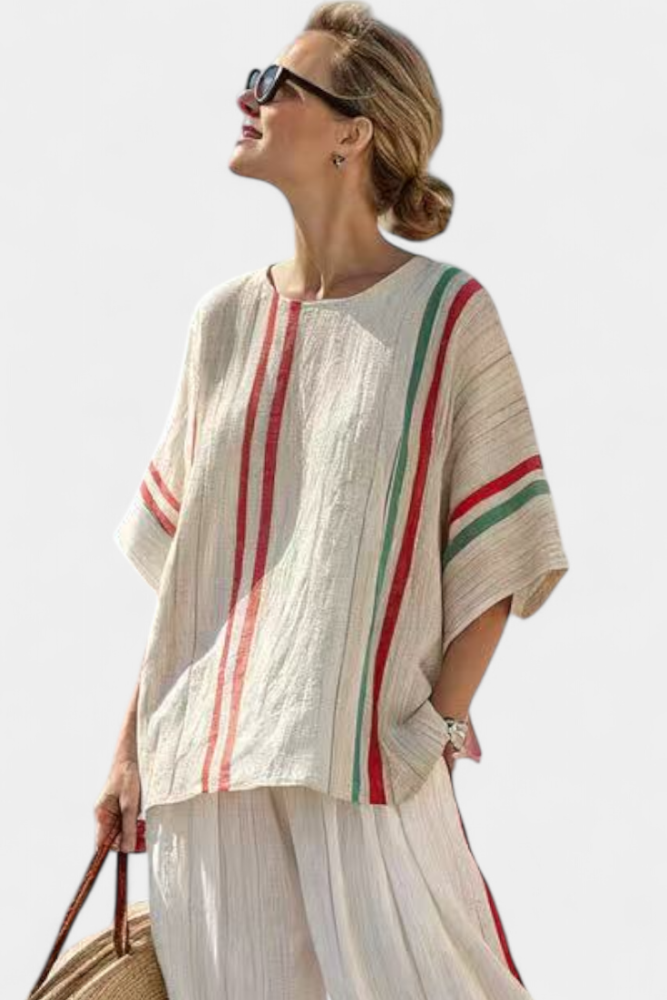 Mila | Comfortable Boho Print Blouse & Loose-Fit Pants