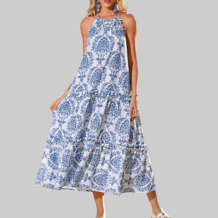 Juliette – Chic Boho Halter Tiered Maxi Dress