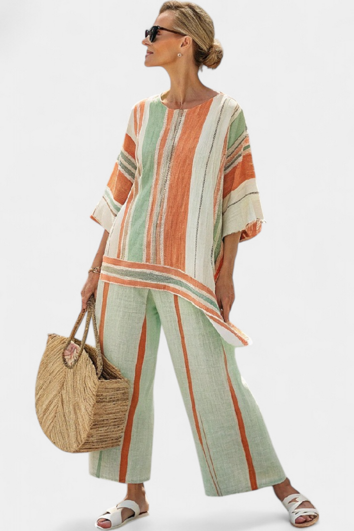 Grace | Elegant Asymmetrical Top & Wide-Leg Pants