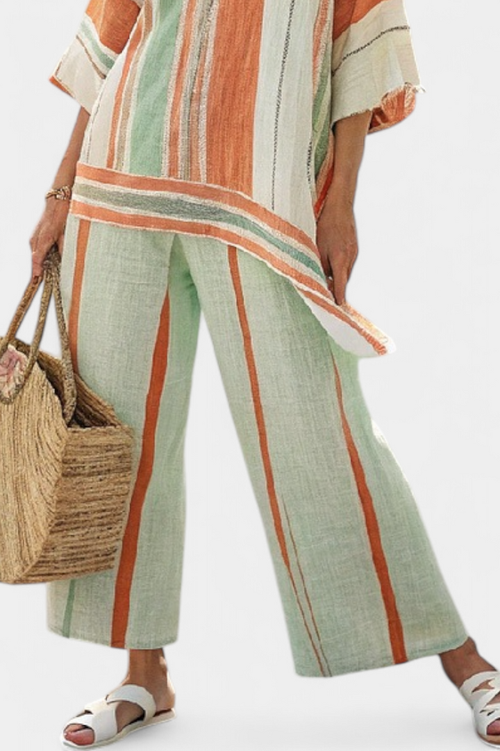 Grace | Elegant Asymmetrical Top & Wide-Leg Pants