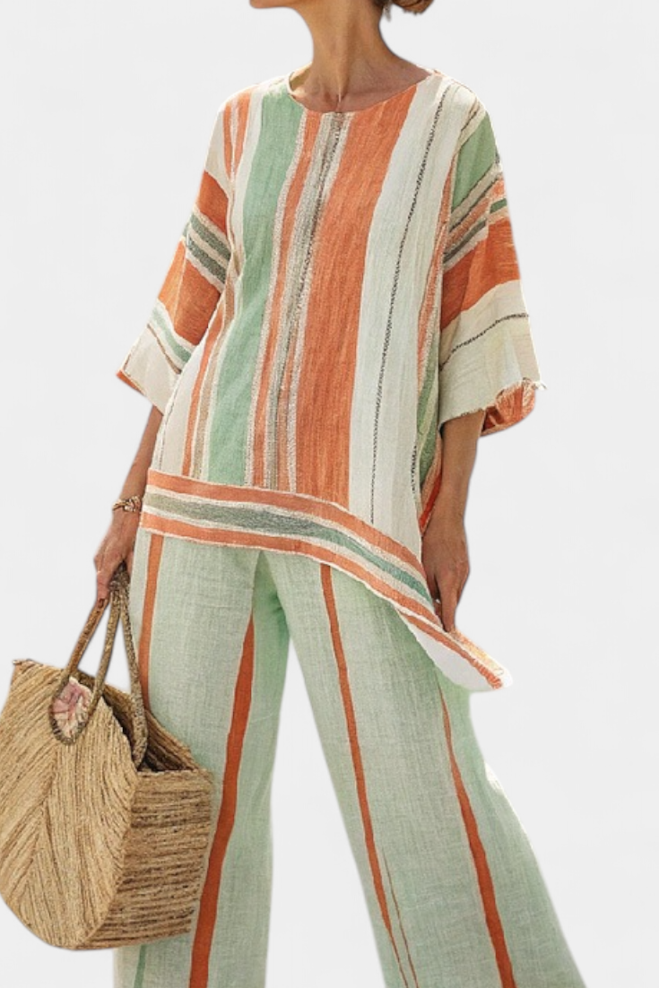 Grace | Elegant Asymmetrical Top & Wide-Leg Pants