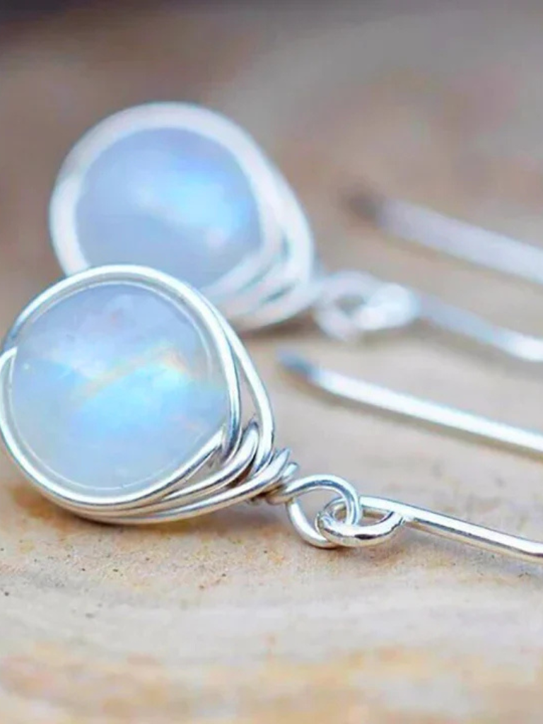 Kyra | Moonstone-Inspired Drop Earrings
