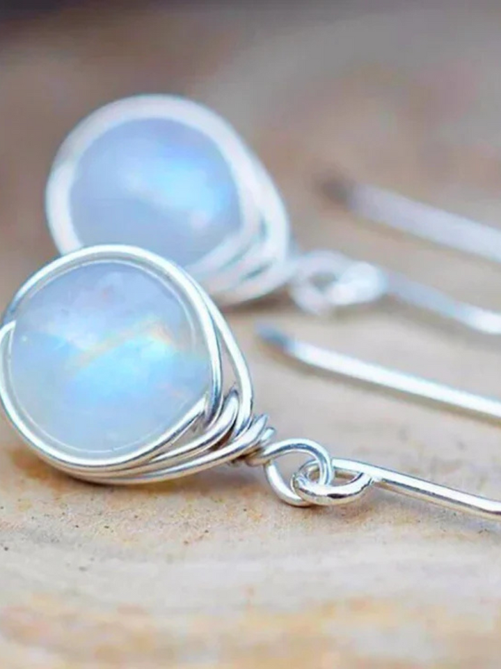 Kyra | Moonstone-Inspired Drop Earrings