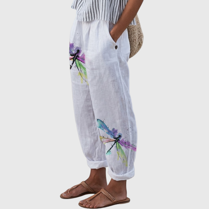 Phoebe | Elegant Vintage Floral Print Pants