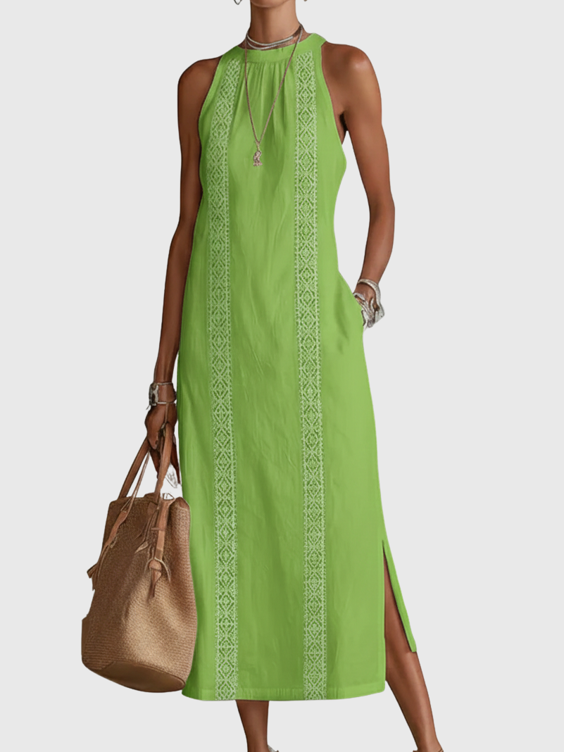 Giselle | Sleeveless Lace Detail Midi Dress