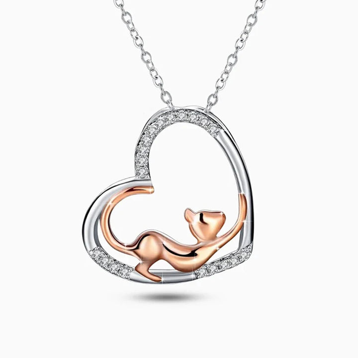 Eleanor Rose | Serenity Cat Heart Necklace