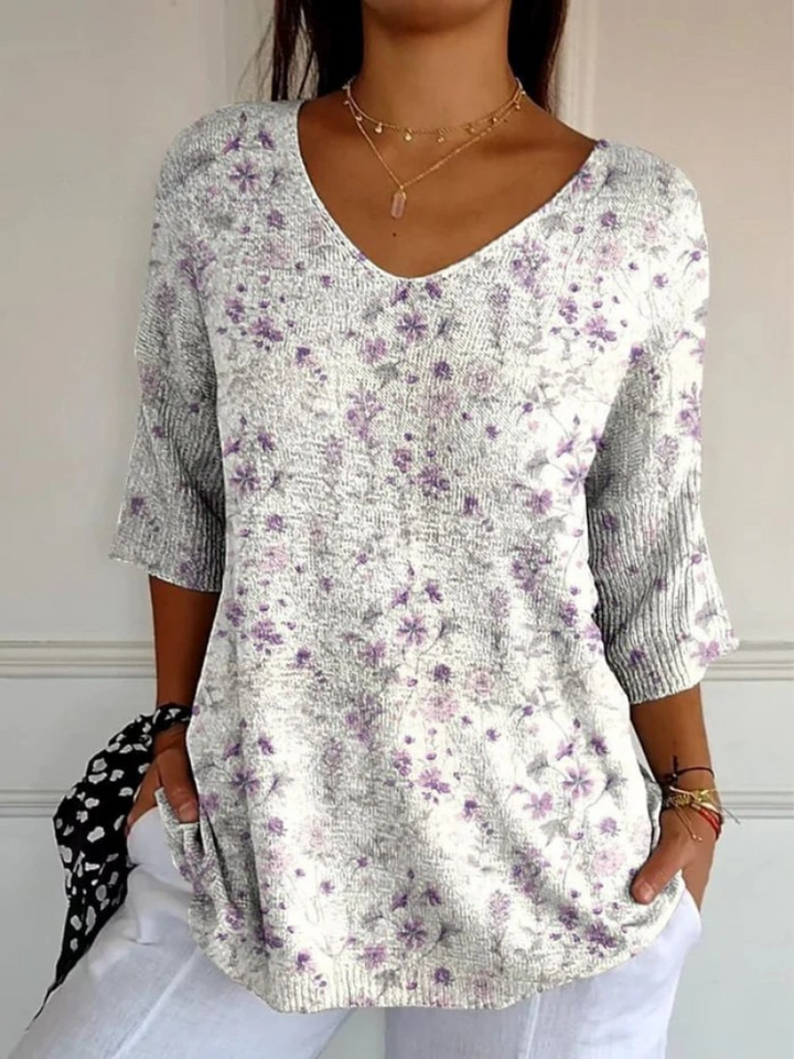 Sadie | Women's Vintage Floral Art Casual Pullover Knit