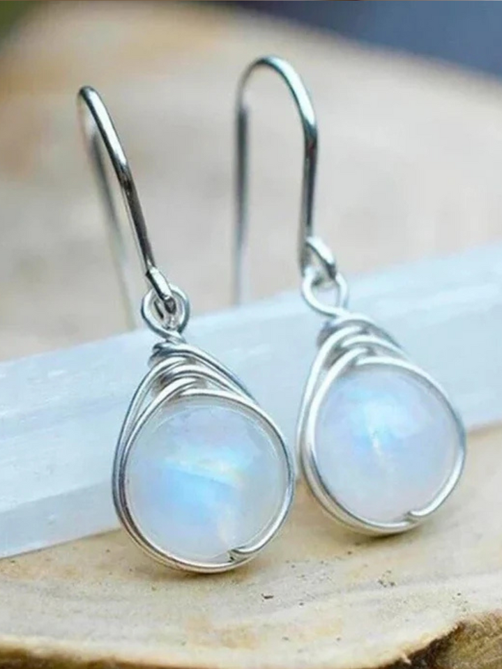 Kyra | Moonstone-Inspired Drop Earrings