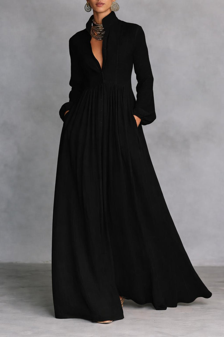 Serena | Elegant Button-Down Maxi Dress