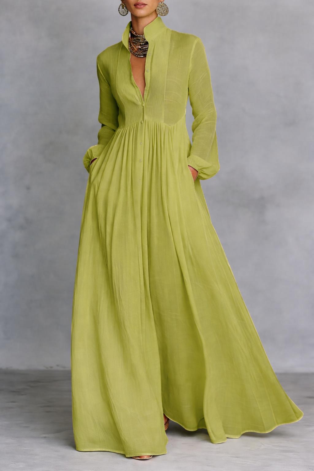 Serena | Elegant Button-Down Maxi Dress