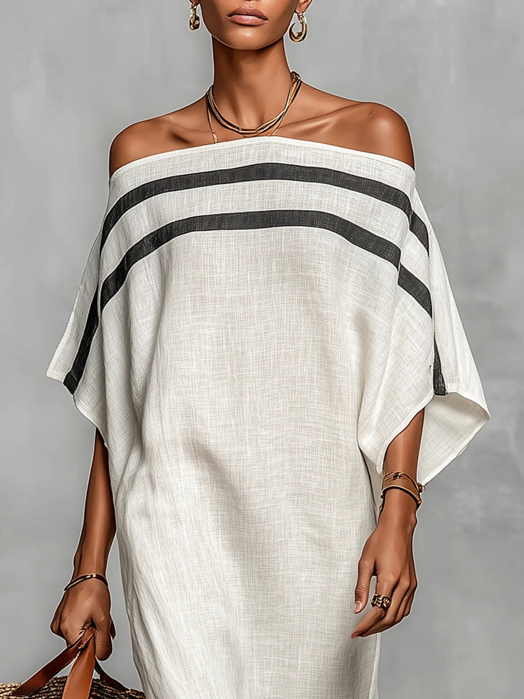 Aveline | Off-Shoulder Maxi Dress with Batwing Sleeves