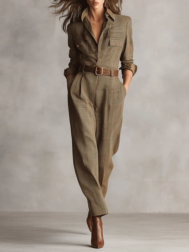 Anna | Elegant Checkered Pattern Jumpsuit