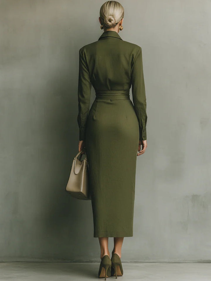 Noëlle | Military Green Maxi Dress