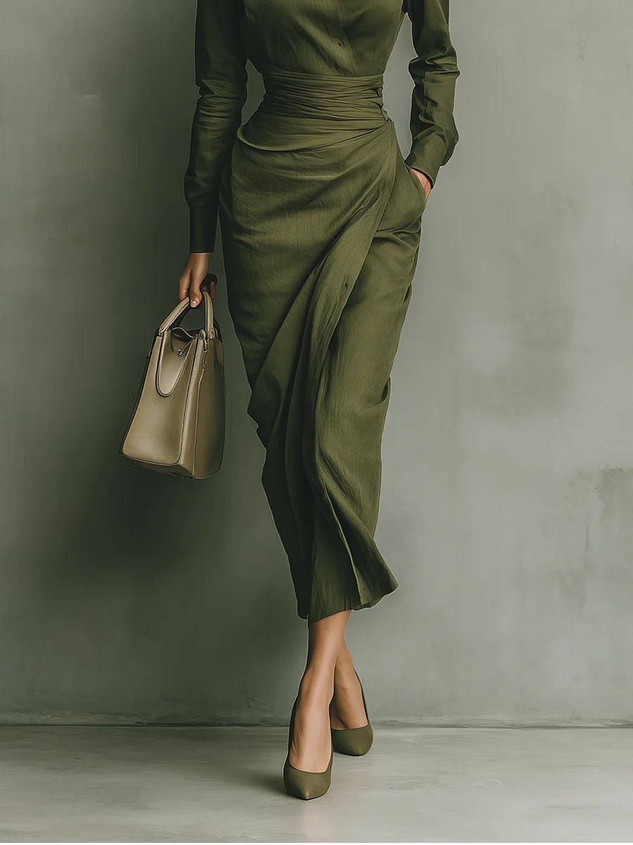 Noëlle | Military Green Maxi Dress