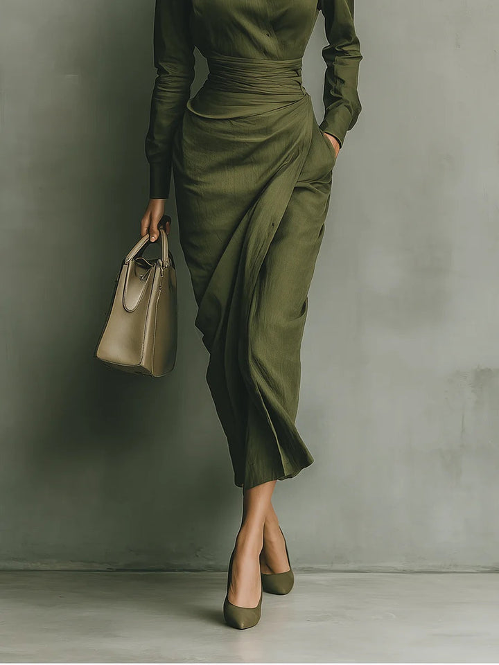 Noëlle | Military Green Maxi Dress