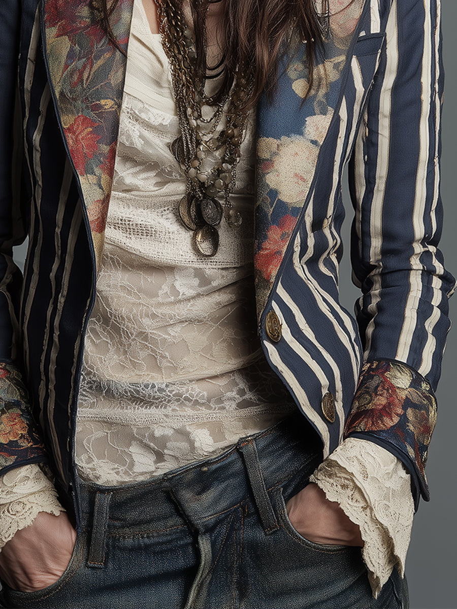 Kayla  | Bohemian Striped Blazer