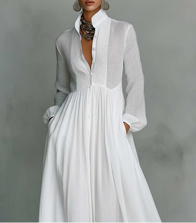 Serena | Elegant Button-Down Maxi Dress
