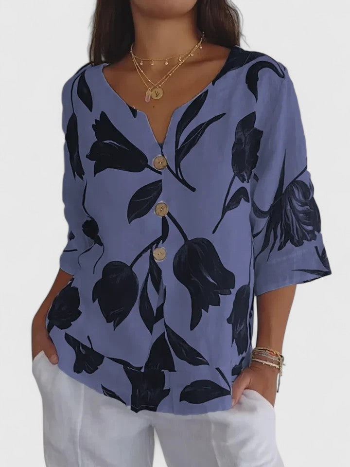 Zaria | Comfortable V-Neck Blouse