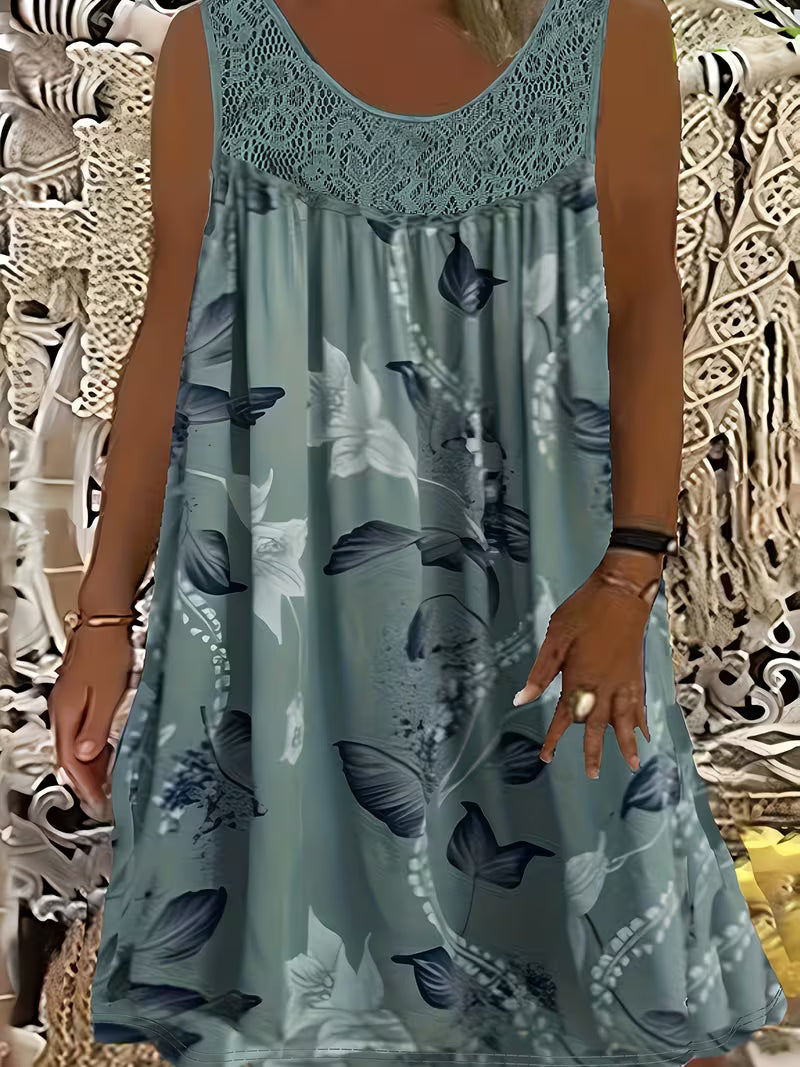 Zyra | Loose Sleeveless Maxi Dress With Round Neck