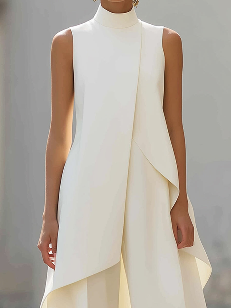 Fleur | Asymmetric Layered Sleeveless Top & Wide-Leg Pants Set