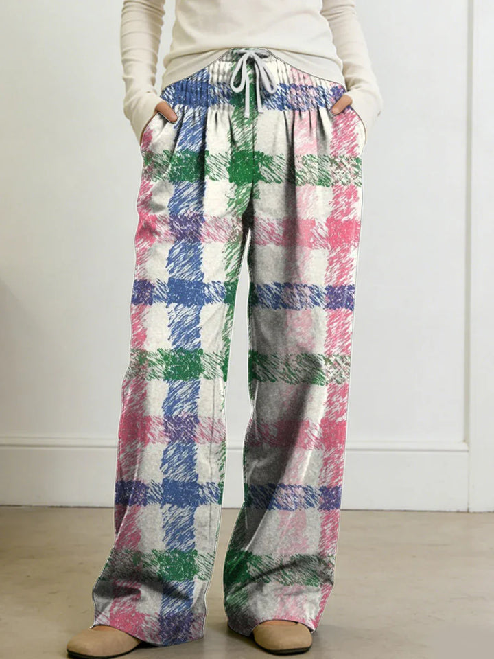 Aurelia | Women's Geometry Color Splicing Gradient Art Print Casual Pants