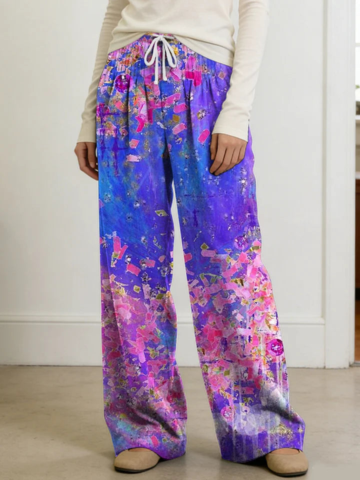 Muriel | Women's Flowers Floral Patterns Art Print Casual Pants
