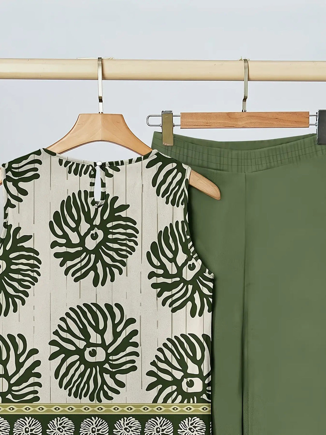 Monica | Green Floral Two-Piece Set