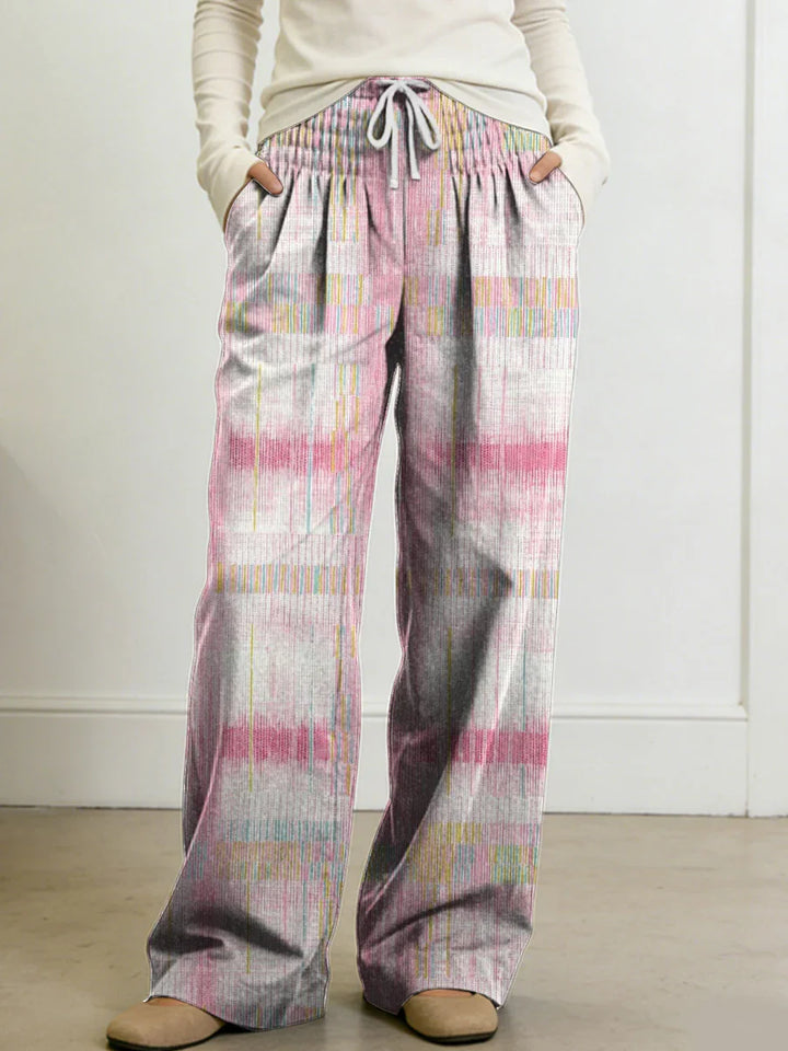 Nadine | Women's Geometry Color Splicing Gradient Art Print Casual Pants