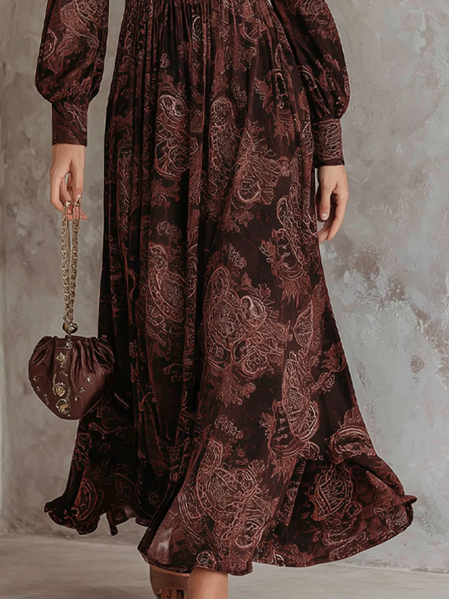 Ariane | Maxi Dress with Paisley Pattern and Fitted Cut